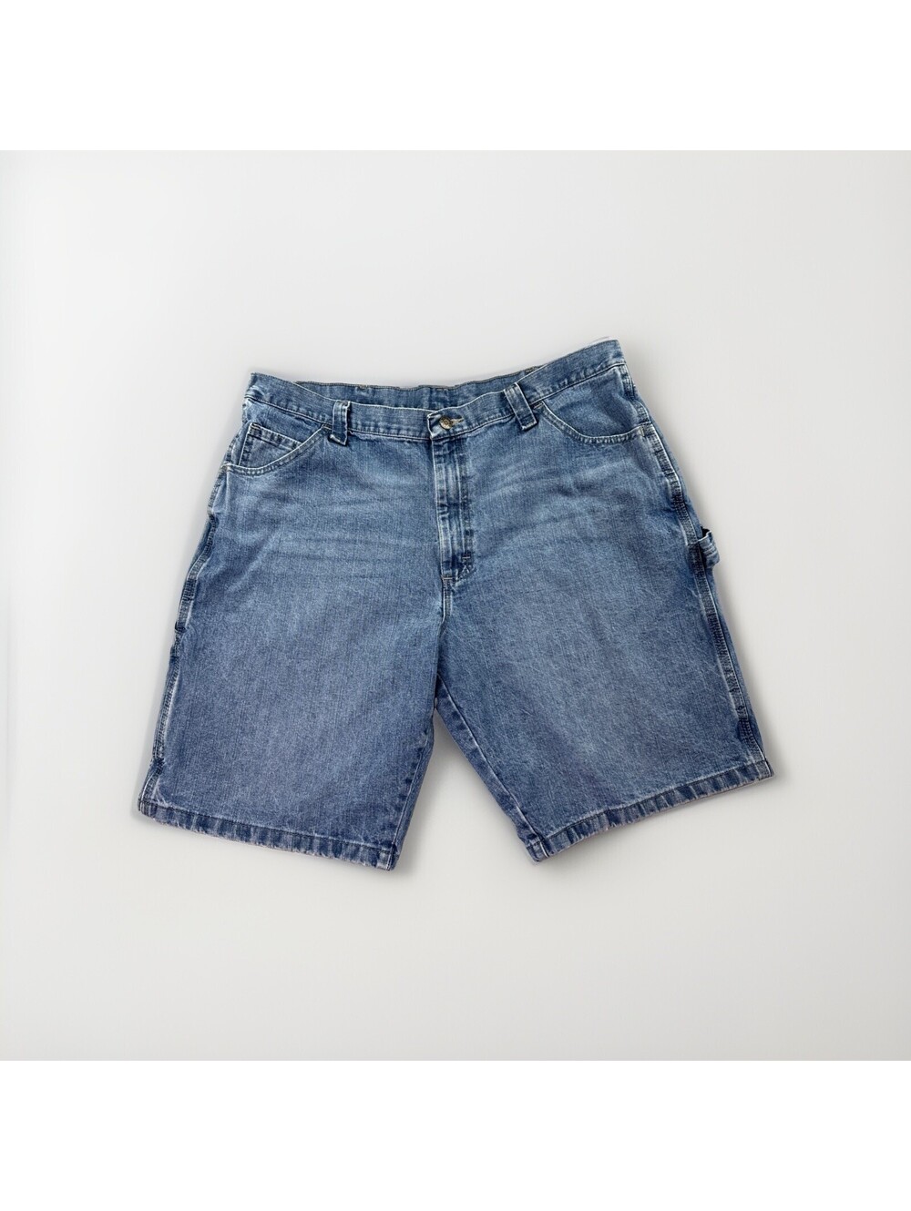 Wrangler Men's 38 Relaxed Fit Carpenter Denim Shorts Blue Jean Jorts 64WC6AI